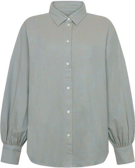 KnowledgeCotton Apparel - Fisbone Flanel Blouse - Grijs - Dames