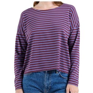 DEDICATED Womens Top Humledal Stripes Longsleeve (Dames |purper)