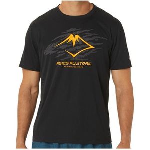 Asics Fujitrail Logo S/S Top Sportshirt (Heren |zwart)