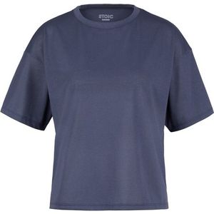 Stoic Womens QuickDry SkaraSt Backprint Tee Sportshirt (Dames |blauw)