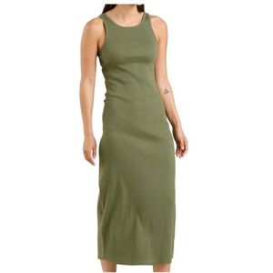 DEDICATED Womens Rib Dress Motala Jurk (Dames |olijfgroen)