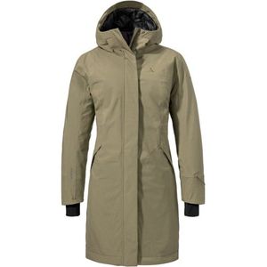 Schöffel - Womens Insulated Coat Gregale - Lange Jas - Olijfgroen - Waterdicht