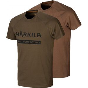 Härkila Härkila Logo T-Shirt 2-Pack T-shirt (Heren |bruin)