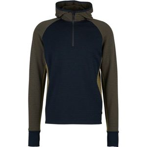 Stoic MerinoFleece260 FlenSt Half Zip with Hood Merinohoodie (Heren |blauw)