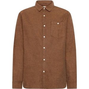 KnowledgeCotton Apparel Zig-Zag Twill Structure Shirt Overhemd (Heren |bruin)