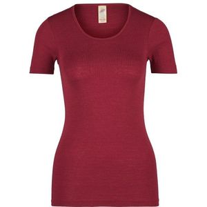 Engel Natur - Dames T-shirt - Bordeauxrood - 30% Zijde, 70% Bio Merinowol, GOTS Gecertificeerd