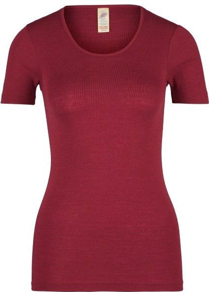 Engel Natur - Dames T-shirt - Bordeauxrood - 30% Zijde, 70% Bio Merinowol, GOTS Gecertificeerd