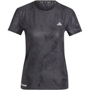 adidas Womens ULT AOP Heather Tee Hardloopshirt (Dames |grijs)