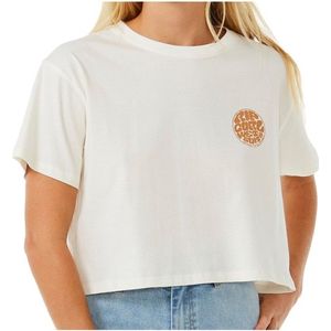 Rip Curl Womens Wettie Icon Crop Tee T-shirt (Dames |wit)