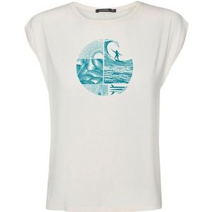 GreenBomb Womens Nature Surf Circle Timid Tops T-shirt (Dames |wit)