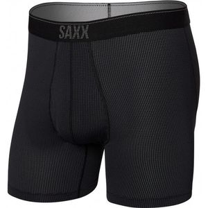 Saxx Quest Quick Dry Mesh Boxer Brief Fly Synthetisch ondergoed (Heren |zwart)