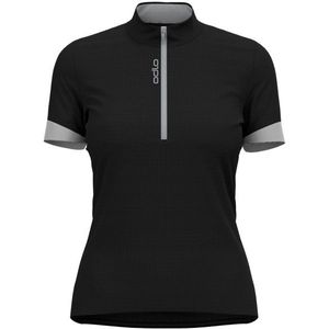 Odlo Womens Essential S/U Collar S/S Half Zip Fietsshirt (Dames |zwart)