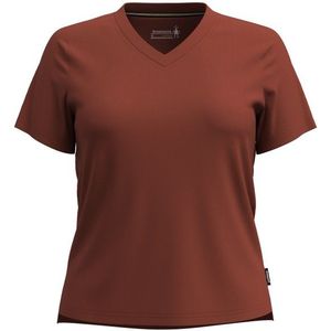 Smartwool Womens Perfect V-Neck Tee Merinoshirt (Dames |rood/bruin)