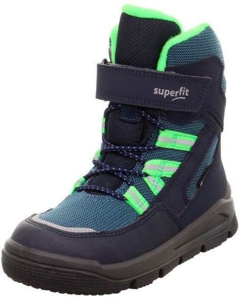 Superfit Mars Warm gevoerde Gore-Tex sneeuwlaarzen, blauw/lichtgroen 8020, 26 EU, Blauw lichtgroen 8020, 26 EU