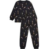 Minymo - Kids Pyjamas L/S Set AOP No 134069 - Pyjama - Zwart