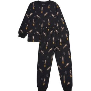 Minymo - Kids Pyjamas L/S Set AOP No 134069 - Pyjama - Zwart