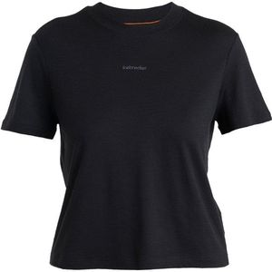 Icebreaker Womens Merino 150 Tech Lite III S/S Crop Tee Merinoshirt (Dames |zwart)