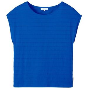 Tranquillo Womens Lockeres Shirt aus Ajour-Jersey T-shirt (Dames |blauw)