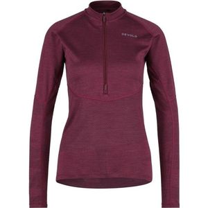 Devold Womens Standal Merino Shirt Zip Neck Fietsshirt (Dames |rood)