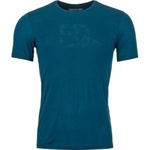 Ortovox 120 Cool Tec Mountain Logo T-Shirt Merinoshirt (Heren |blauw)