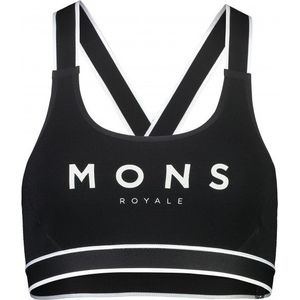 Mons Royale Womens Stella X-Back Bra Sportbeha (Dames |zwart)