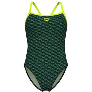Arena Womens Monogram Swimsuit Challenge Back Badpak (Dames |groen)