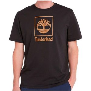 Timberland Short Sleeve Stack Logo Tee T-shirt (Heren |zwart)