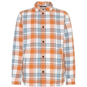 KnowledgeCotton Apparel Checked Loose Fit Padded Overshirt Overhemd (Heren |grijs)