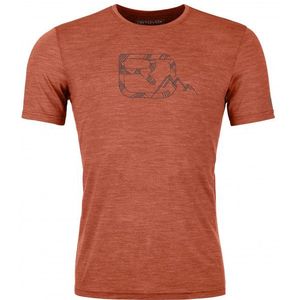 Ortovox 120 Cool Tec Mountain Logo T-Shirt Merinoshirt (Heren |oranje)
