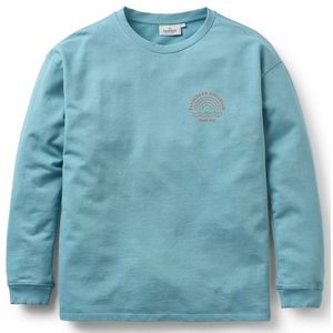 Passenger Womens Rainbow Recy Cotton Oversized Sweatshirt Longsleeve (Dames |turkoois)