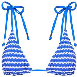 Seafolly Womens Mesh Effect Slide Tri Bikinitop (Dames |blauw)