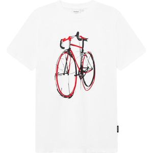 DEDICATED T-Shirt Stockholm Red Strokes Bike T-shirt (Heren |wit)