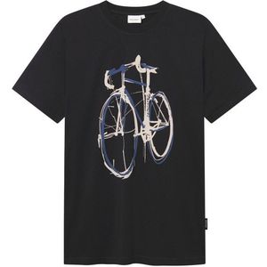 DEDICATED T-Shirt Stockholm Blue Strokes Bike T-shirt (Heren |zwart)