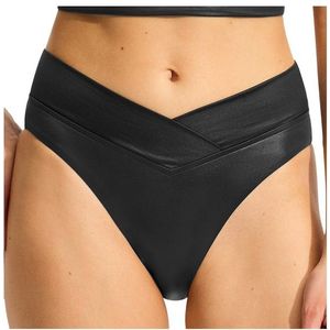 Seafolly Womens Soleil V Front High Cut Pant Bikinibroekje (Dames |zwart)
