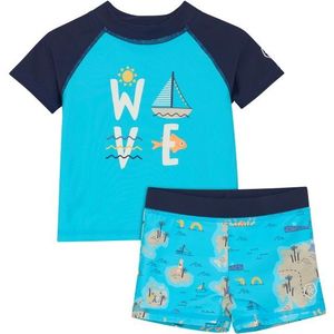 Color Kids Baby T-Shirt Set S/S Lycra (Kinderen |turkoois/blauw)