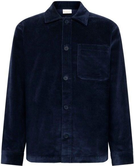 Knowledge Cotton Apparel - Organic Cotton Corduroy Overshirt - Marine Blauw - Heren