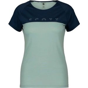 Scott Womens Defined Merino S/S Merinoshirt (Dames |blauw/groen)