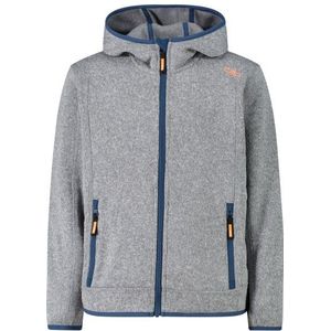 CMP Boys Jacket Fix Hood Jacquard Knitted Fleecevest (Kinderen |grijs)