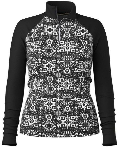 Smartwool - Classic Thermal Merino BL 1/4 Zip - Merino-ondergoed - Grijs/Zwart