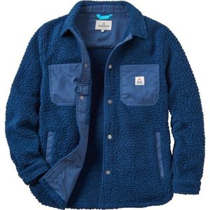 Passenger Womens Rappel Recycled Sherpa Oversized Shirt Fleecevest (Dames |blauw)