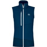 Ortovox - Womens Fleece Grid Vest - Merinobodywarmer - Blauw