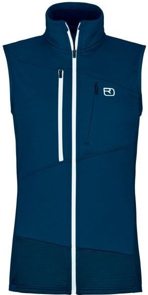 Ortovox - Womens Fleece Grid Vest - Merinobodywarmer - Blauw