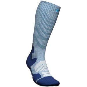 Bauerfeind Sports Womens Outdoor Merino Compression Socks Compressiesokken (Dames |blauw/grijs)