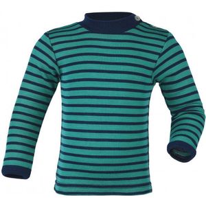 Engel Baby-Shirt L/S geringelt Merino-ondergoed (Kinderen |turkoois/blauw)