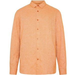 KnowledgeCotton Apparel Regular Fit Heavy Twill Flannel Overhemd (Heren |beige/oranje)