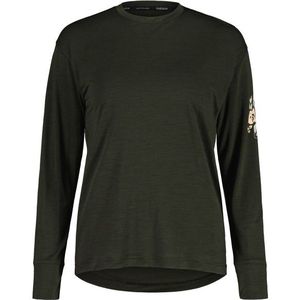 Maloja Womens TjeldM Longsleeve (Dames |zwart/olijfgroen)