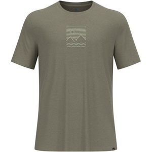 Odlo Ascent Sun Sea Mountains T-Shirt Crew Neck S/S Sportshirt (Heren |olijfgroen)