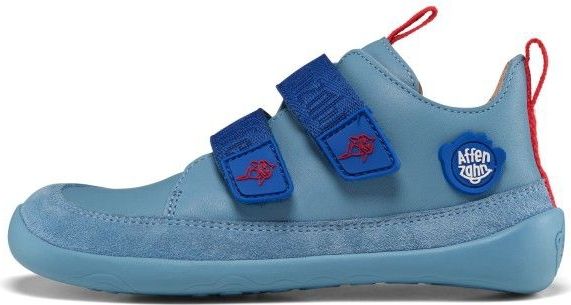 Affenzahn - Blotevoetenschoenen - Haaiblauw - Leer - Klittenbandsluiting, Antislip, Maat 21-32