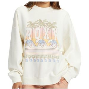 Roxy Womens Line Up Oversized Crew L/S Trui (Dames |wit)