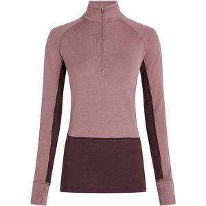 Icebreaker - Merino 260 Zoneknit L/S Half Zip - Merinotrui - Bruin/Roze